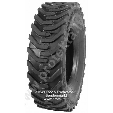 Tyre 315/80R22.5 Excavator2 Bandenmarkt 18PR 154A8 TL